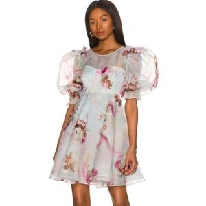 Selkie Chiffon Puff Sleeve "The Party Dress in Cupid" Medium